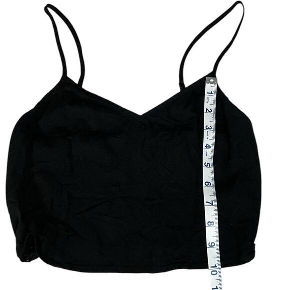 Hollister Size Small Black Crop Tank Top Adjustable Strap Smock Back Layering - Picture 8 of 10